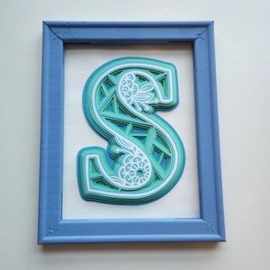 Mandala Letter Reverse canvas wall decor frame